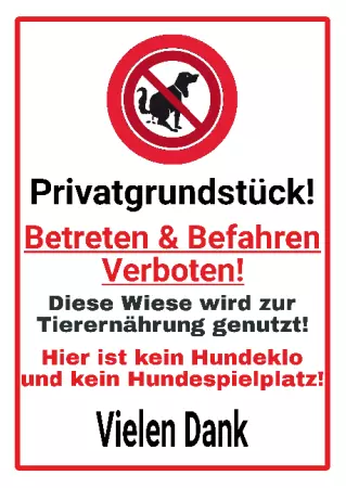 WarnschildWarnung - Zutritt verboten Betreten & Befahren verboten! Bild