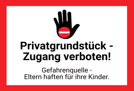WarnschildWarnung - Zutritt verboten Privatgrundstück - Zugang verboten! Bild
